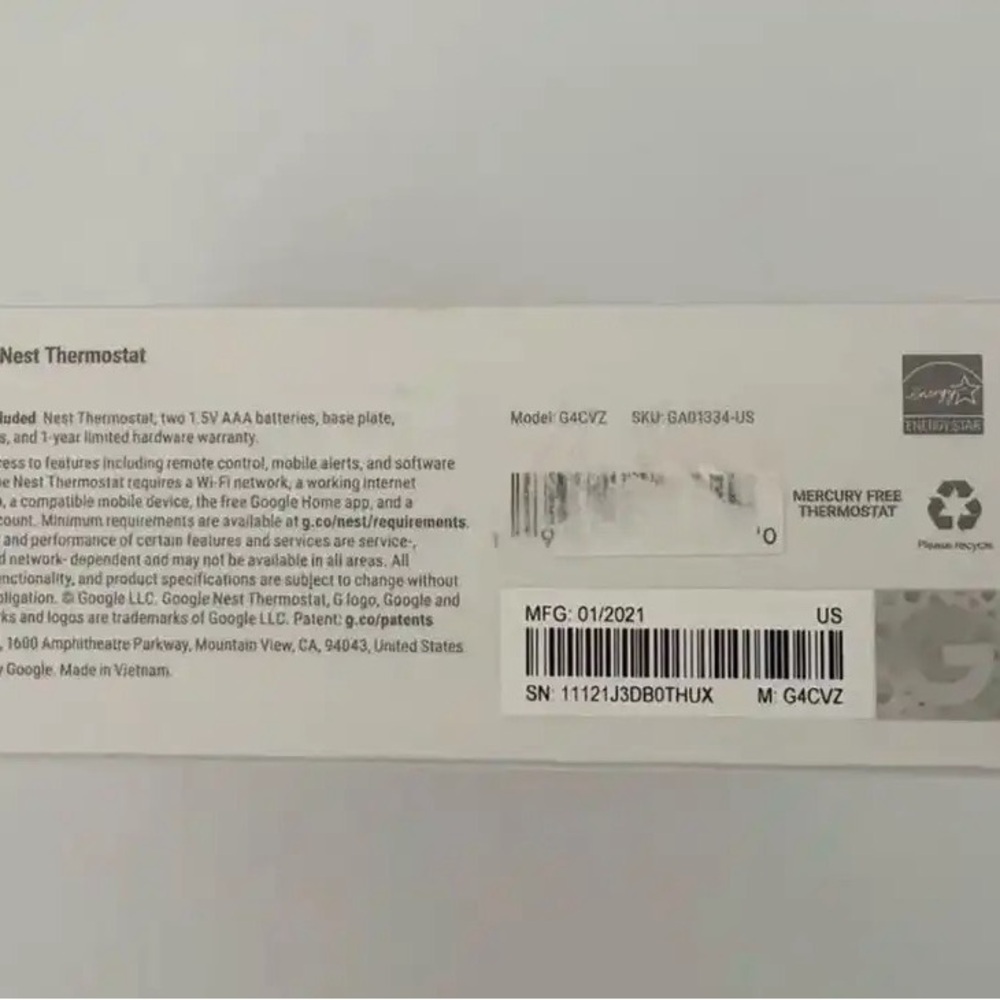 Brand New / Never Used Google Nest Smart
Programmable Thermostat In White - Picture 5 of 11